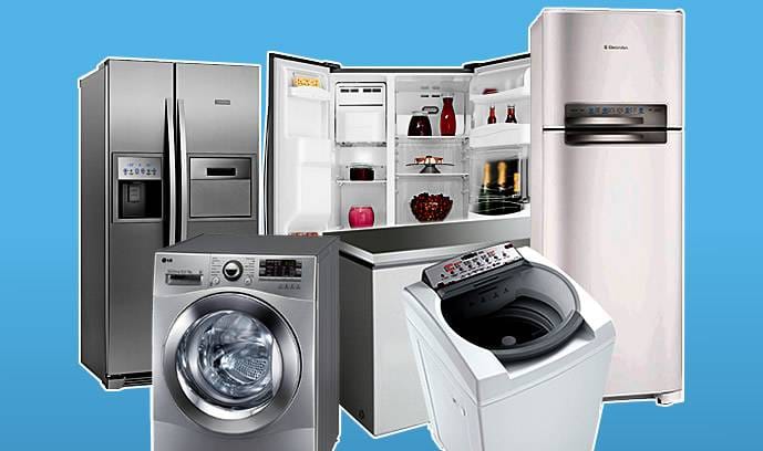 Linha de eletrodomésticos atendidos pela Ômega: geladeiras e máquinas de lavar
